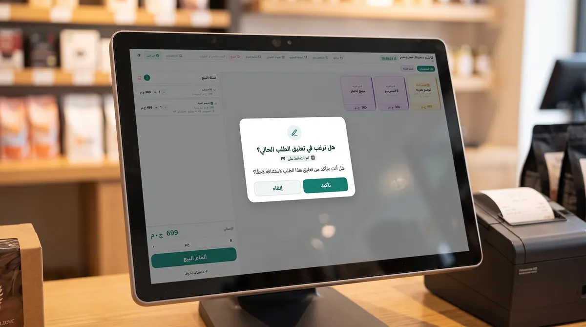 Hold an order with F9 in Fateen POS